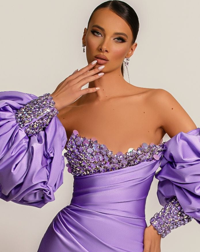 black puffy off the shoulder dress Black Sweetheart Off The Shoulder Puff Sleeve Gown