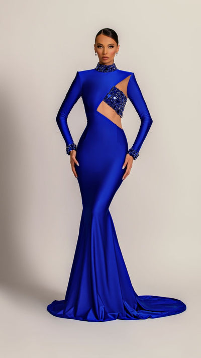 Danielle Elegant Long Royal Blue Evening Dress