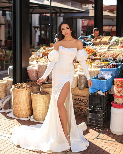 Fancy Luxury White Wedding Dress
