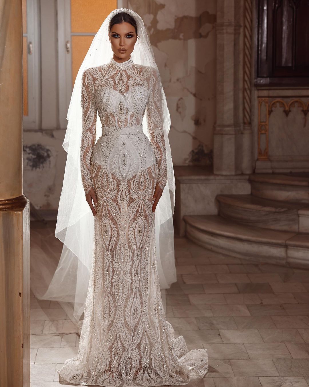 Elhan Luxury White Wedding Dress
