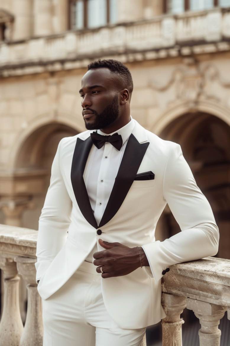 Otis High Quality White slim Fit Men Tuxedos Suit