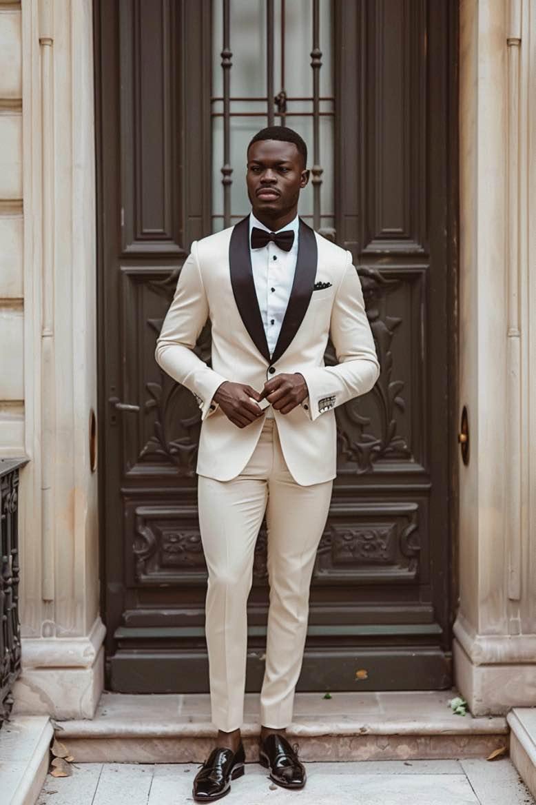 Finn  GROOM White slim Fit Men Tuxedos Suit