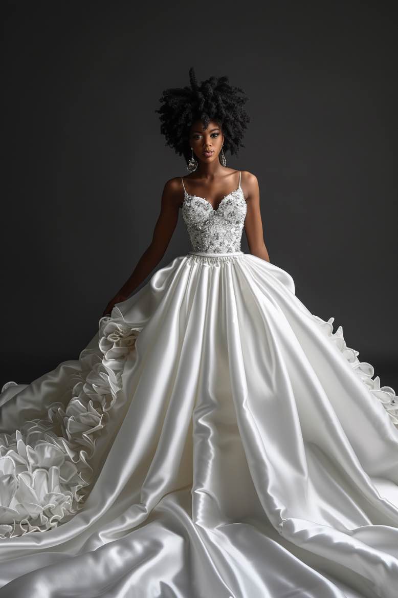 Luna  Gorgeous   White Ball Gown Wedding Dress