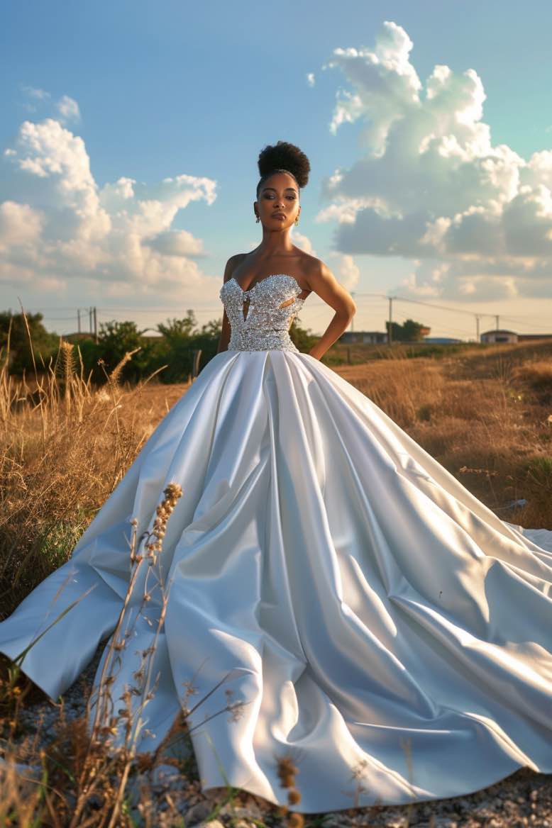 Bonnie  Exquisite   Off Shoulder White Ball Gown Wedding Dress