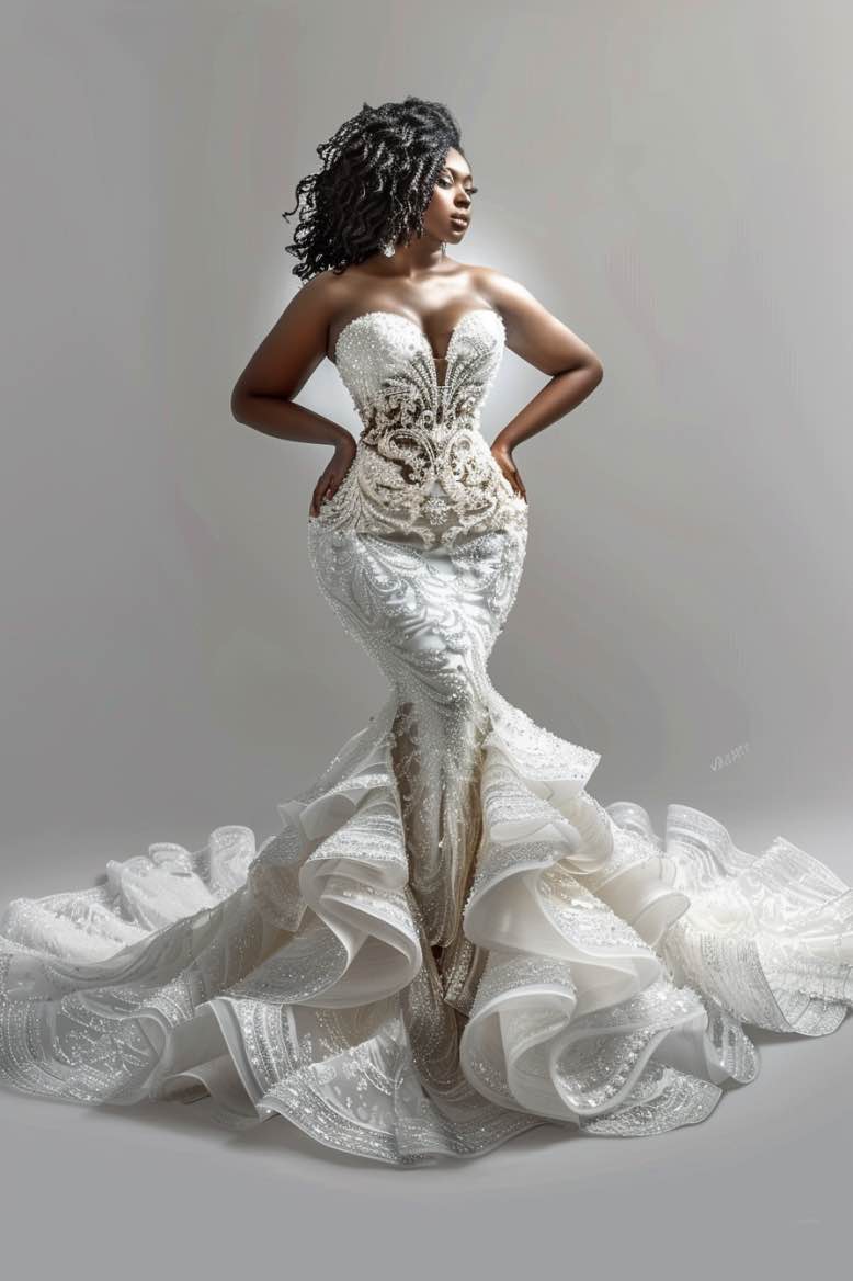 Lena  Loverxu off Shoulder  White Mermaid Gown  Wedding Dress