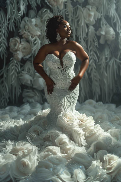 Diana Luxurious Princess Off Shoulder White Mermaid Gown Wedding Dress Xs / White