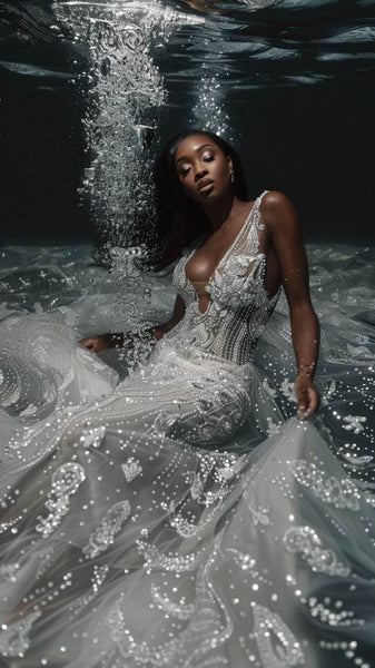 white mermaid dress Boho Wedding Dresses Mermaid Lace Appliques Ivory Bridal Gowns The spaghetti straps paired with a V Lace White Mermaid Evening Dress