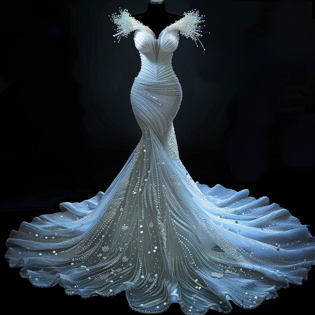 Amaya  Sexy Exquisite  White Mermaid Gown  Wedding Dress