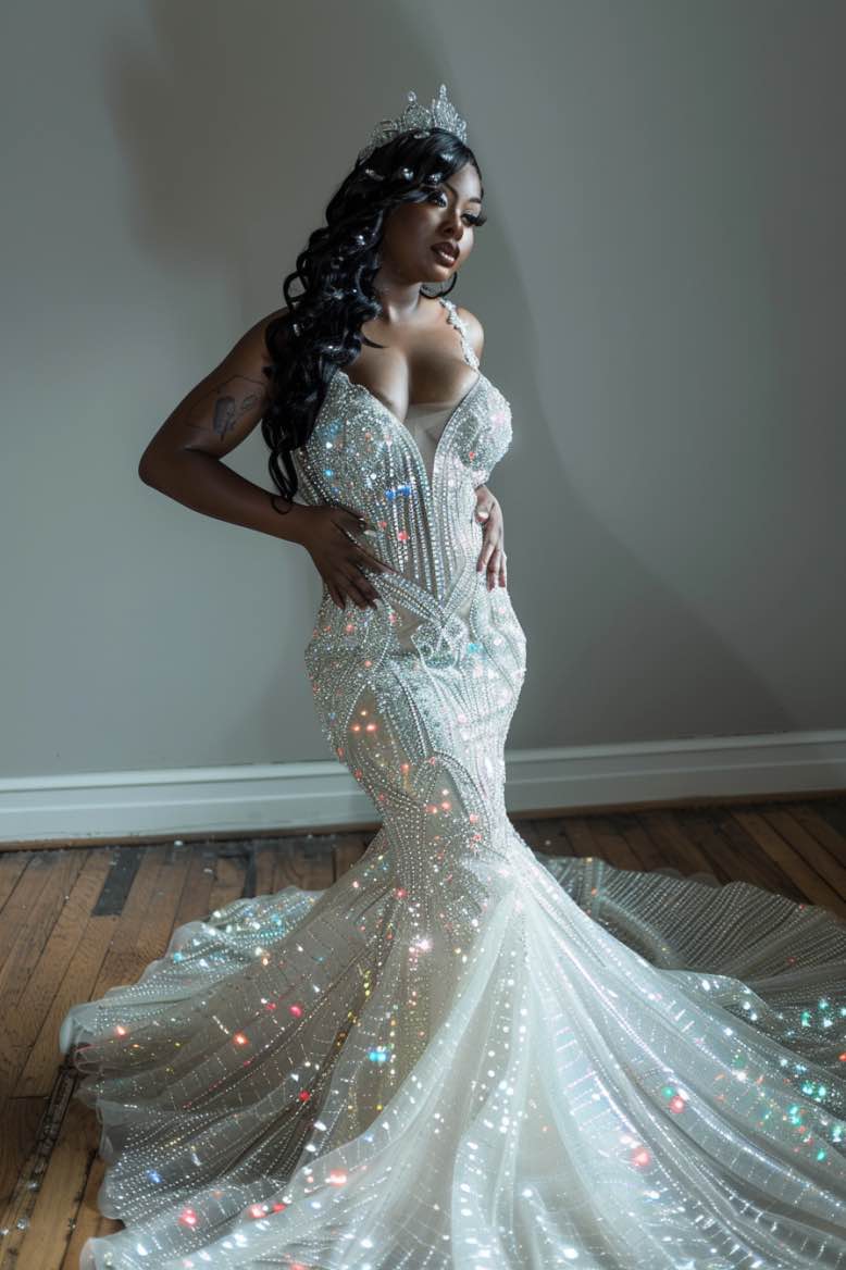 Katie  Champagne Princess   white Mermaid Gown  Wedding Dress main image 0