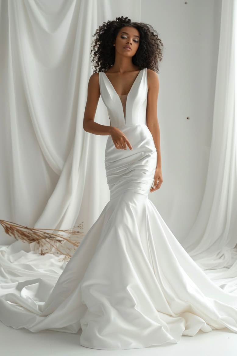 Fatimah  Gorgeous   white Mermaid Gown  Wedding Dress