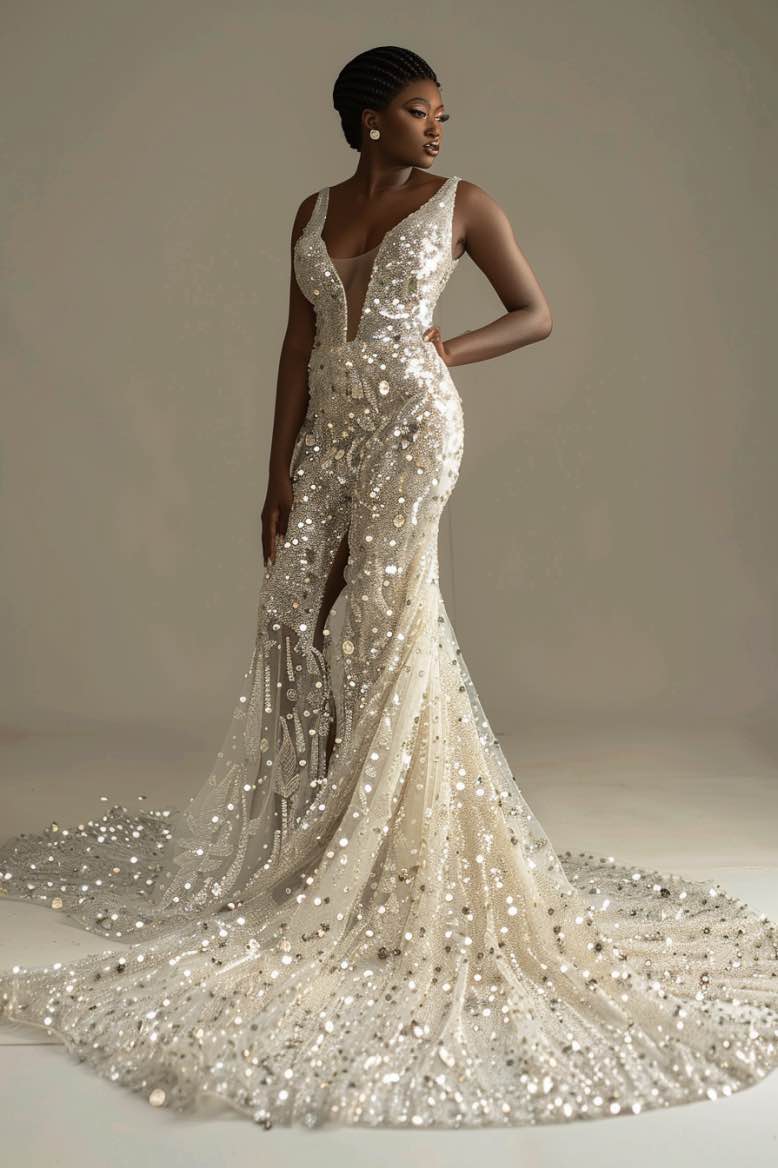 Libby  Sexy Exquisite white Mermaid Gown  Wedding Dress