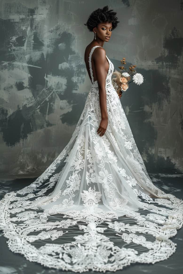 A-Line Wedding Gown With Lace