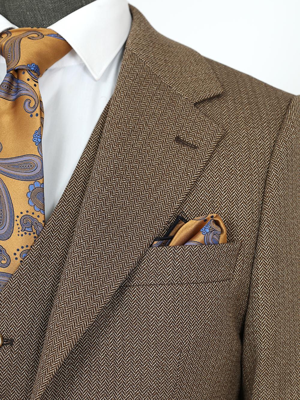 Collin Brown Set Blazer Linen Suit