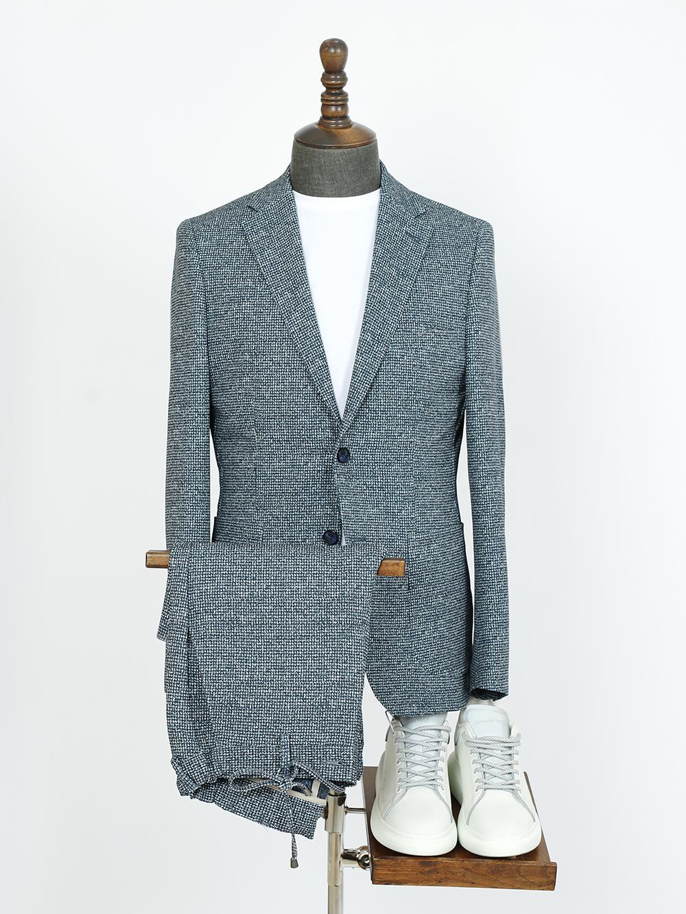Fisher Light Blue Set Blazer Linen Suit