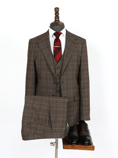 Leland Brown Set Blazer Linen Suit