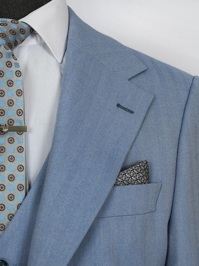 Liam Light Blue Set Blazer Linen Suit