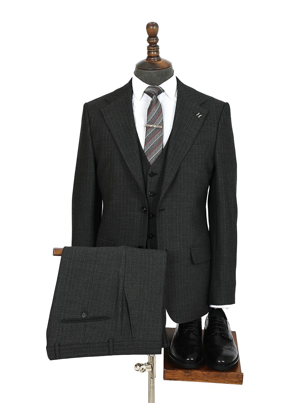 London Black Set Blazer Linen Suit
