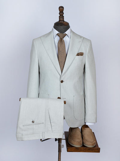 Zahir White Set Blazer Linen Suit