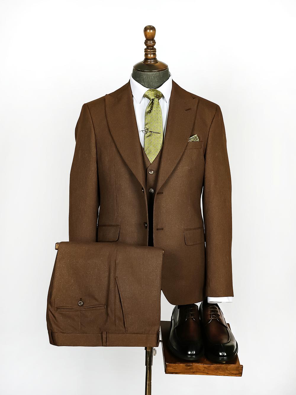 Braylen Brown Set Blazer Linen Suit