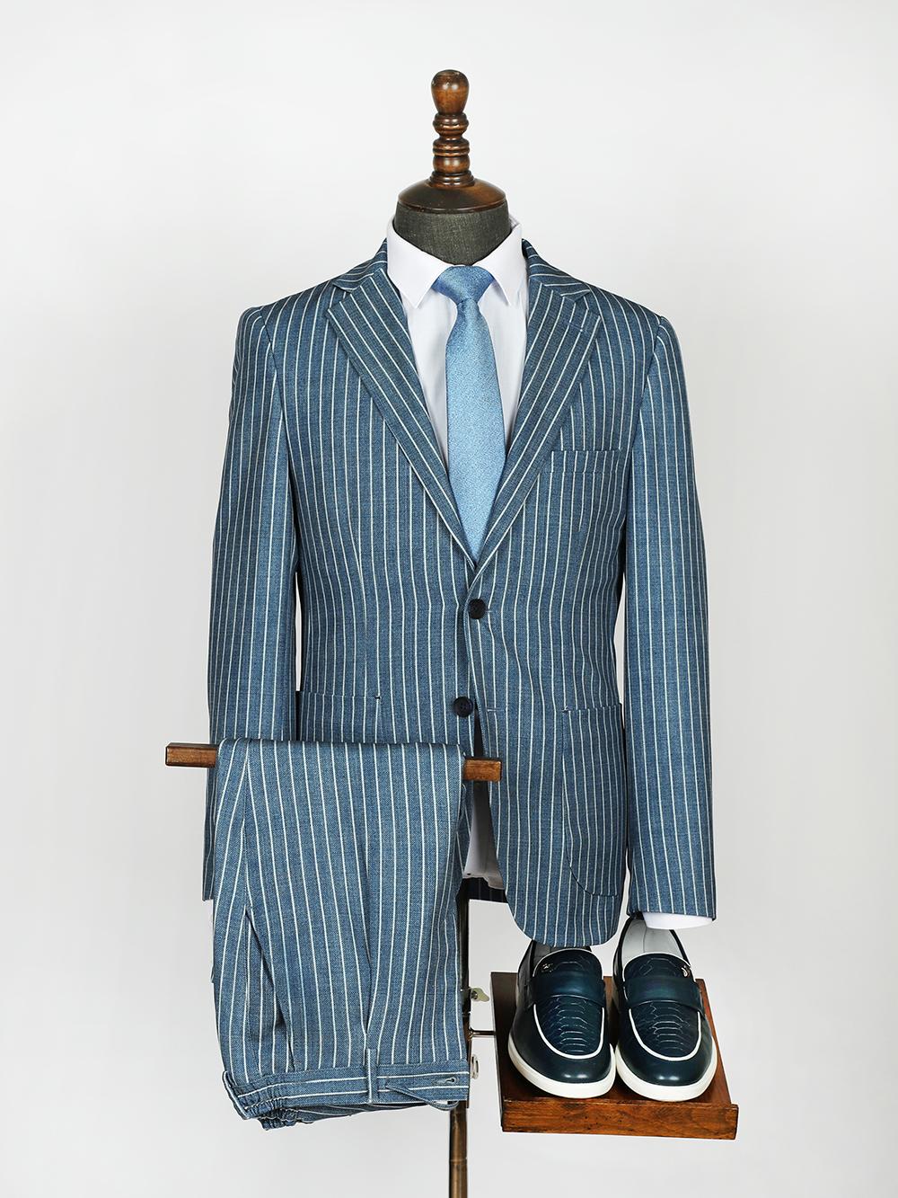 Conrad Blue Set Blazer Linen Suit