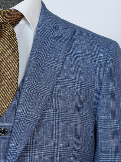 Eduardo Blue Set Blazer Linen Suit