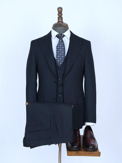 Emmitt Dark Blue Set Blazer Linen Suit