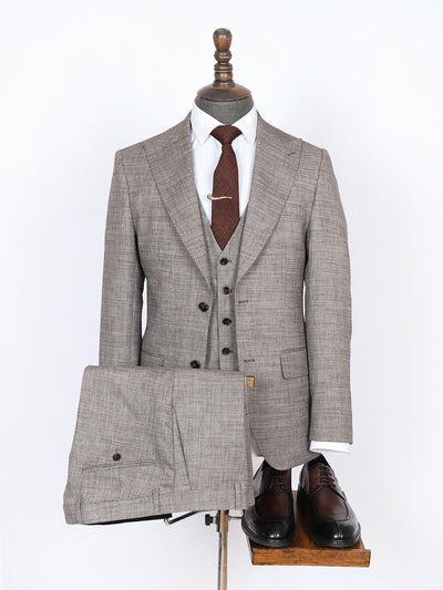Harvey Brown Set Blazer Linen Suit