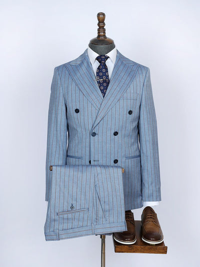 Hudson Light Blue Set Blazer Linen Suit