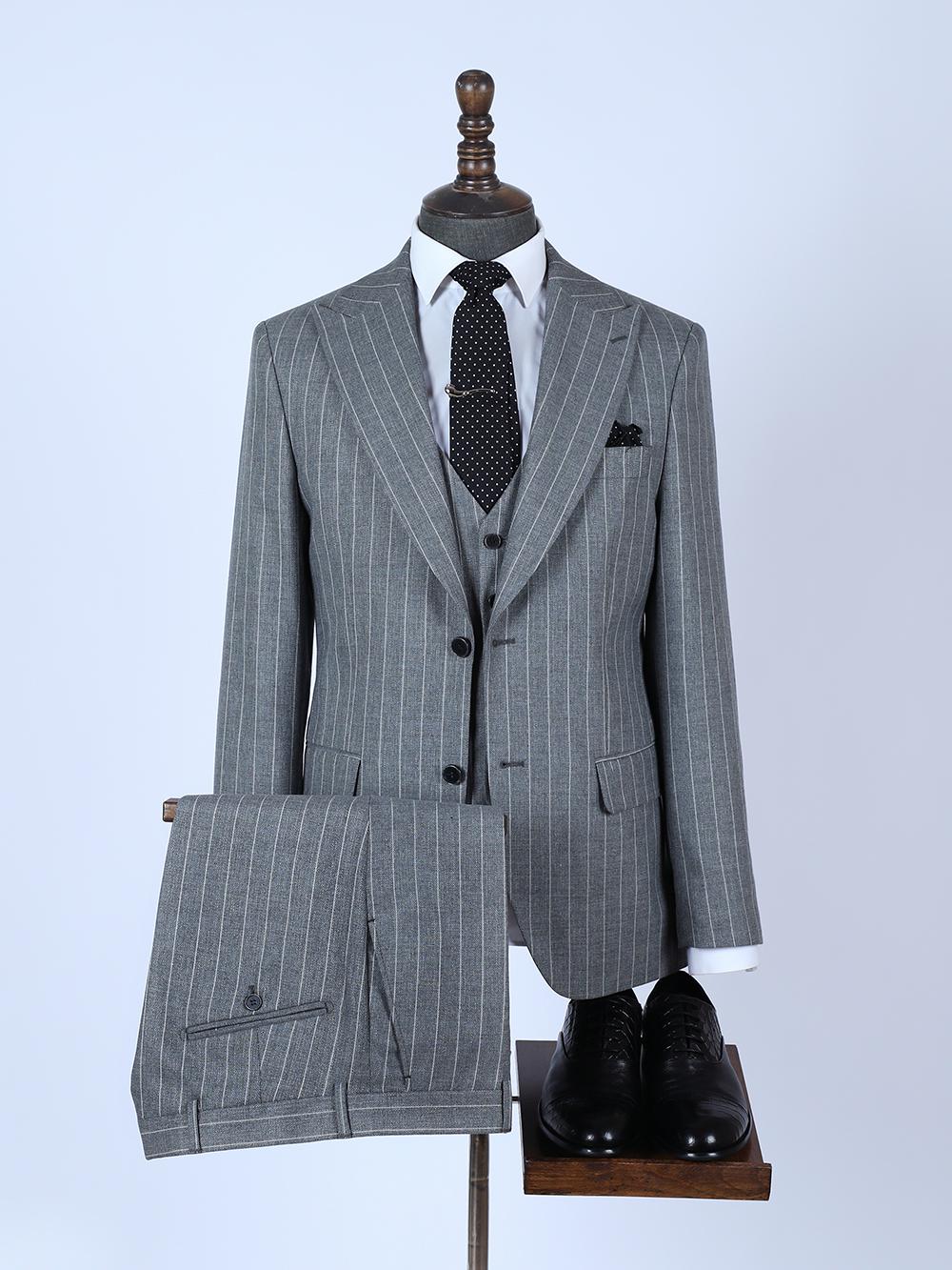Khari Grey Set Blazer Linen Suit