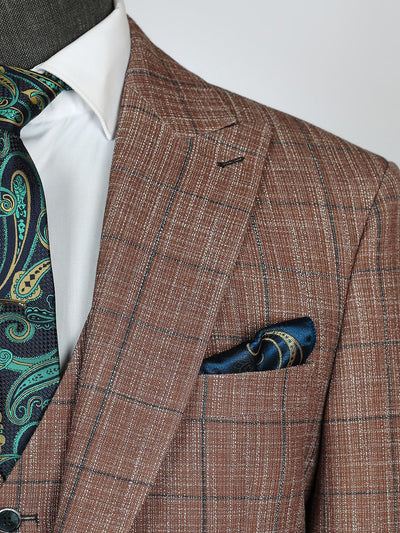 Memphis Brown Set Blazer Linen Suit