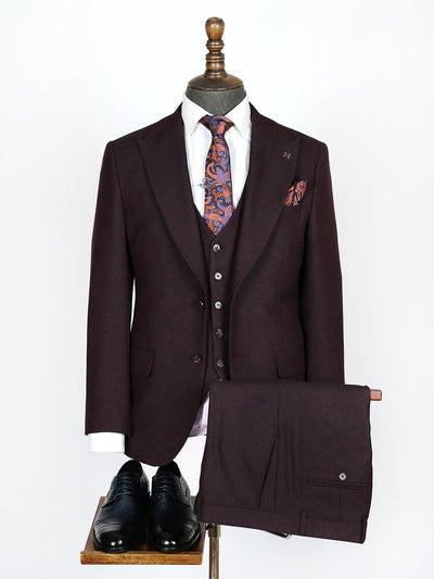 Samuel Maroon Set Blazer Linen Suit