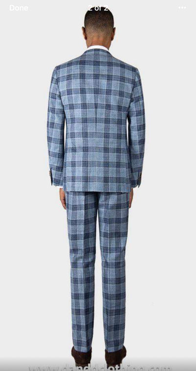 Terry Blue Set Blazer Linen Suit