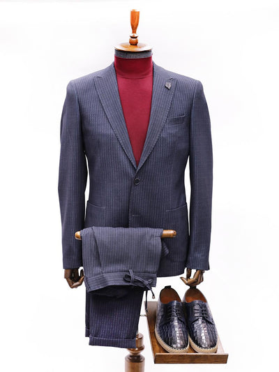 Adler Dark Blue Set Blazer Linen Suit