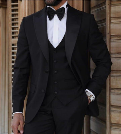 Alan Black Set Blazer Linen Suit