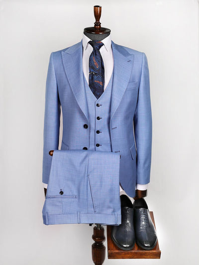 Boone Light Blue Set Blazer Linen Suit