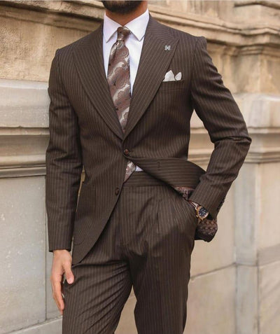 Brantley Brown Set Blazer Linen Suit