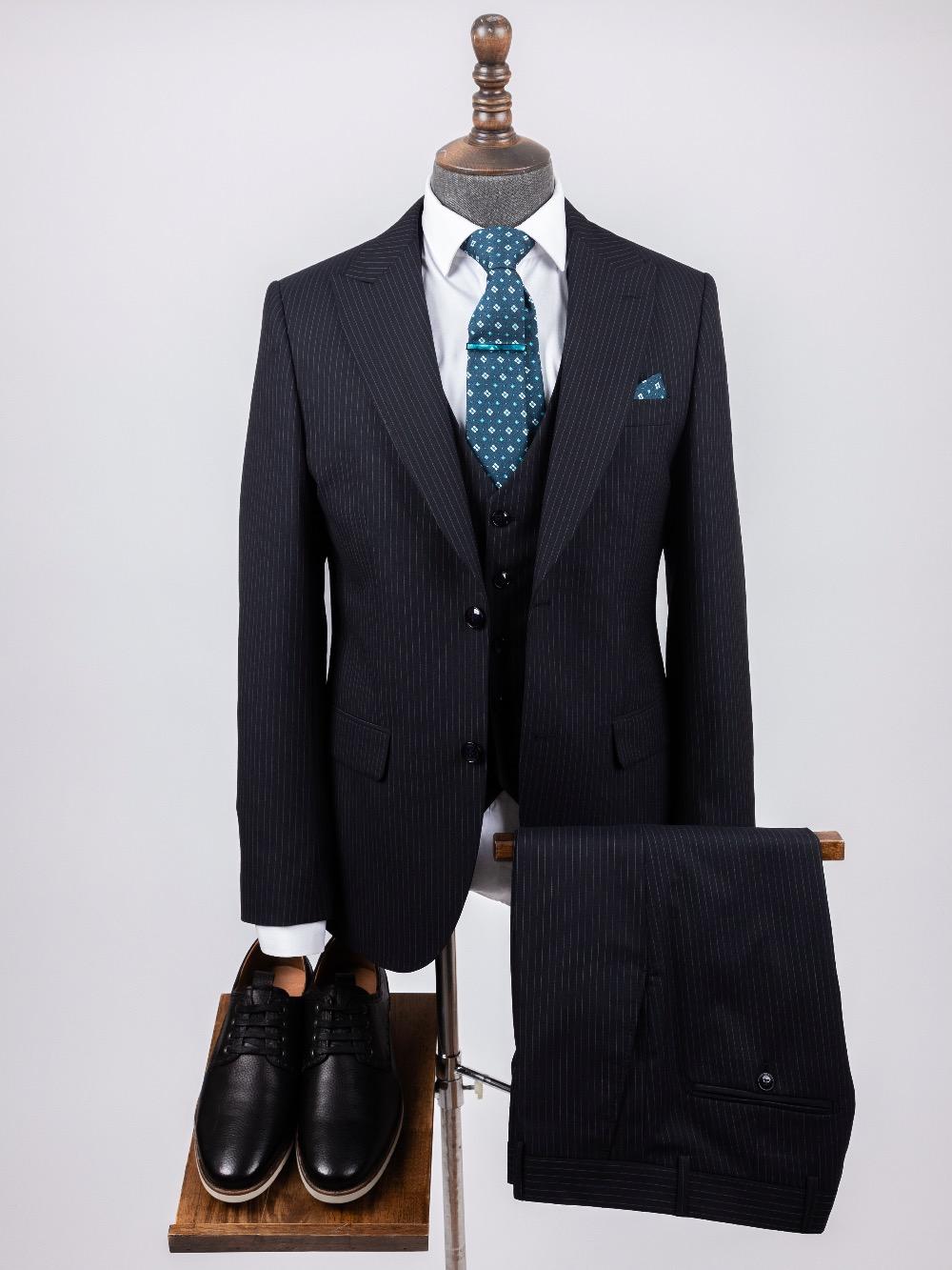 Cassiis Blue Set Blazer Linen Suit