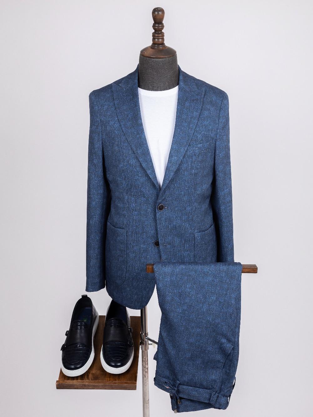 Dario Blue Set Blazer Linen Suit