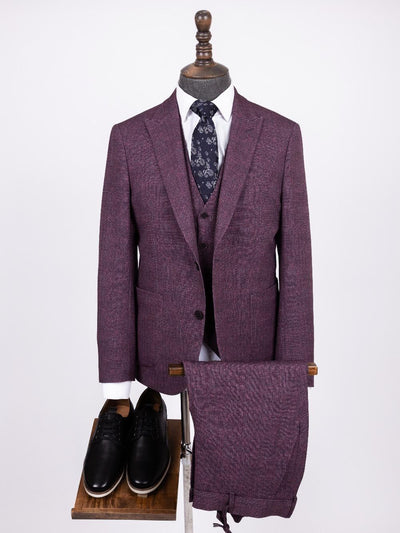Davis Maroon Set Blazer Linen Suit