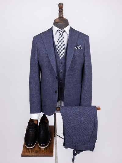 Devin Blue Set Blazer Linen Suit
