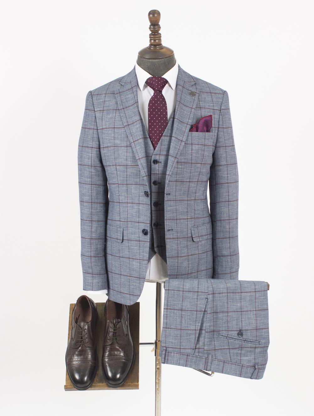 Gustavo Grey Set Blazer Linen Suit