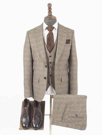 Hugh Cream Set Blazer Linen Suit