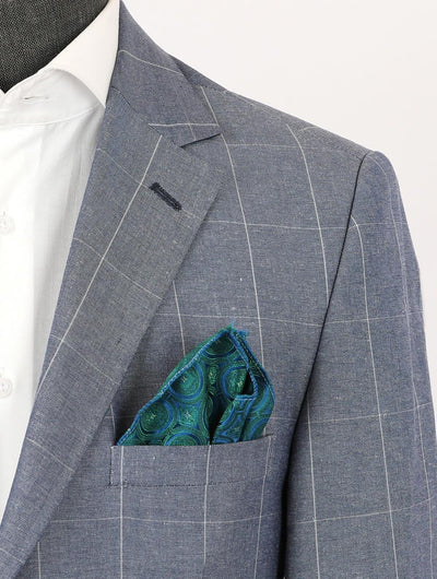 Leonel Blue Set Blazer Linen Suit