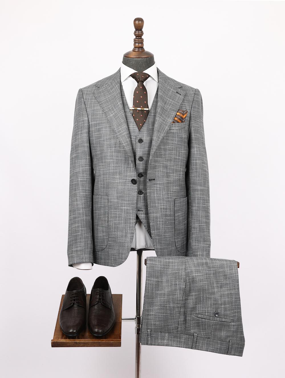 Aryan Grey  Set Blazer Linen Suit