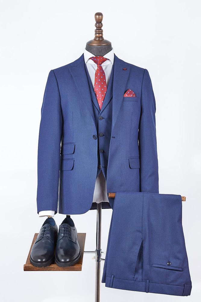 Cruz Blue Set Blazer Linen Suit