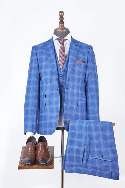 Dorian Blue Set Blazer Linen Suit