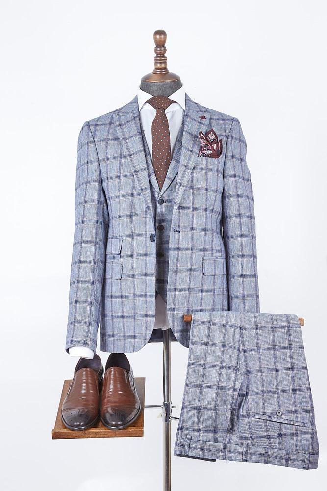 Grady Blue Set Blazer Linen Suit