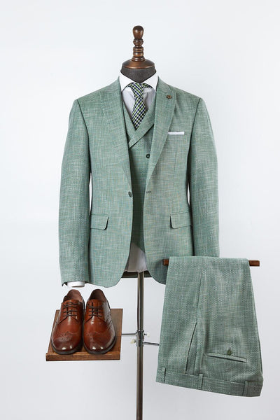 Kelvin Green Set Blazer Linen Suit