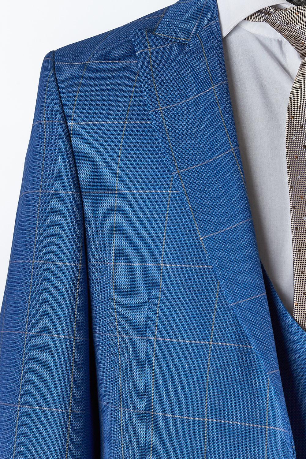Marcos Blue Set Blazer Linen Suit