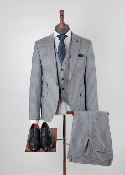 Myles Blue Set Blazer Linen Suit